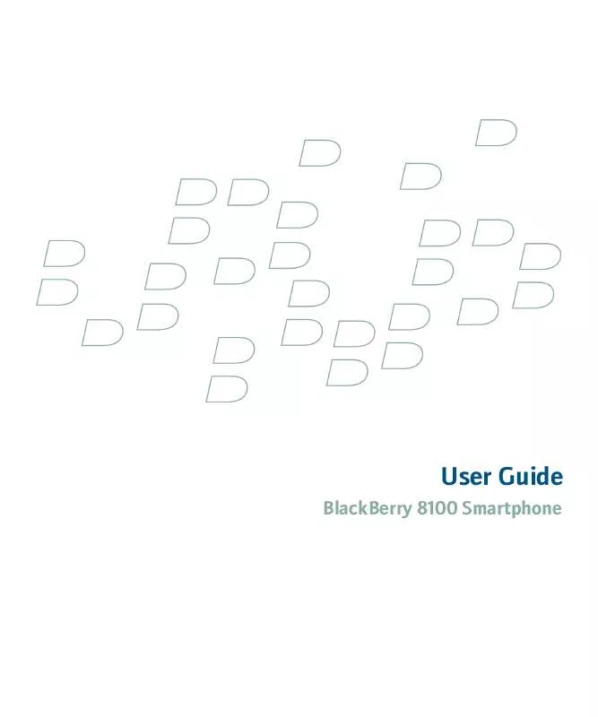 Mode d'emploi BLACKBERRY 8100 SMARTPHONE