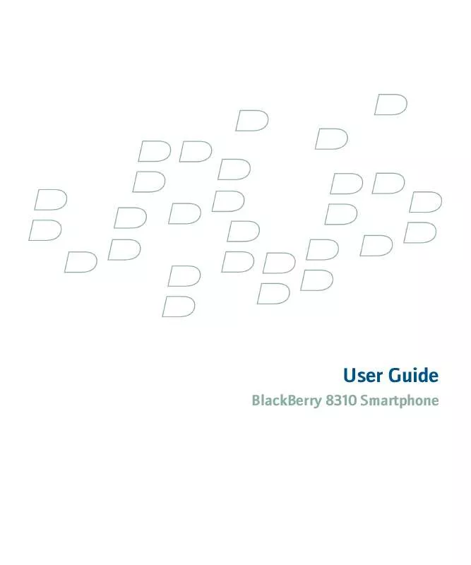 Mode d'emploi BLACKBERRY 8310