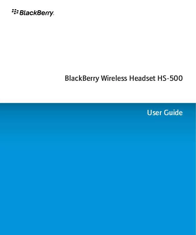 Mode d'emploi BLACKBERRY HS-500