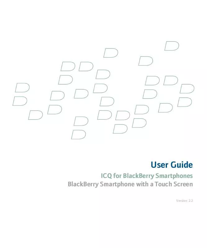 Mode d'emploi BLACKBERRY ICQ FOR SMARTPHONES