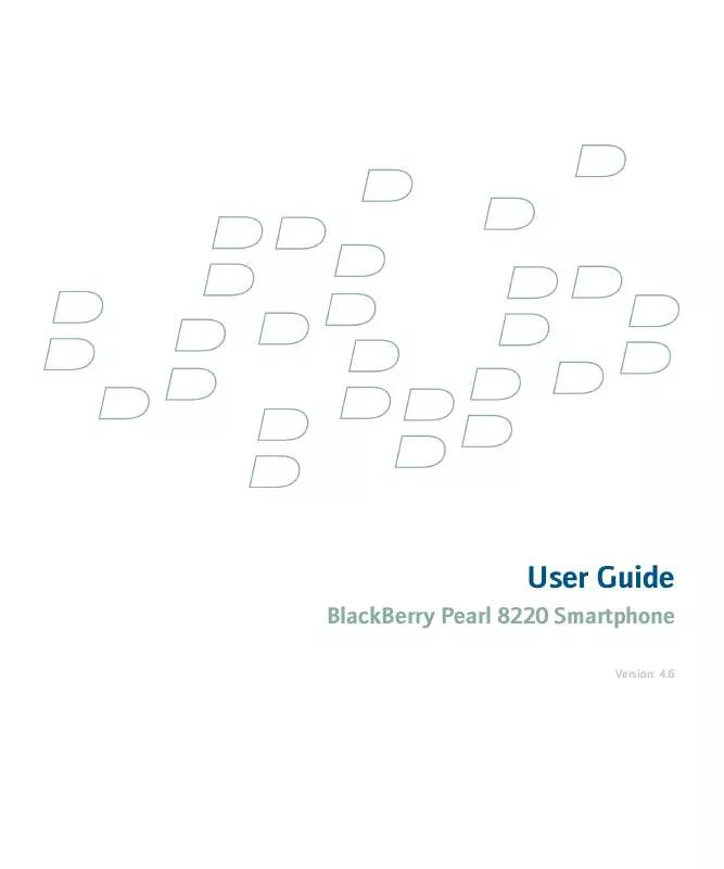 Mode d'emploi BLACKBERRY PEARL 8200