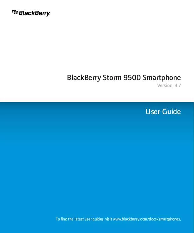 Mode d'emploi BLACKBERRY STORM 9500 SMARTPHONE