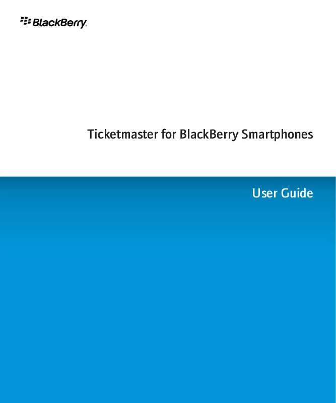 Mode d'emploi BLACKBERRY TICKETMASTER