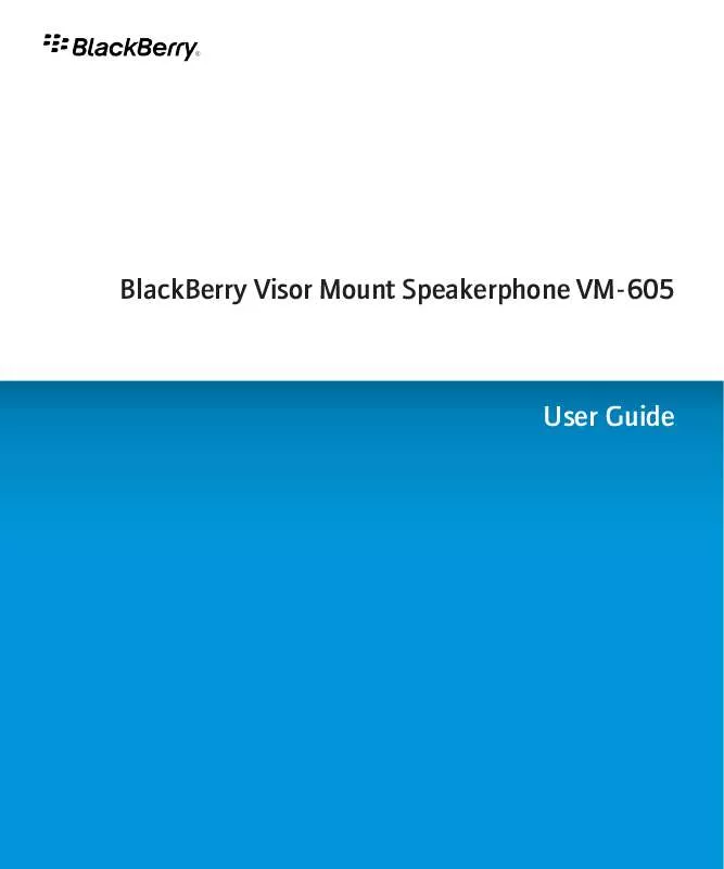 Mode d'emploi BLACKBERRY VM-605