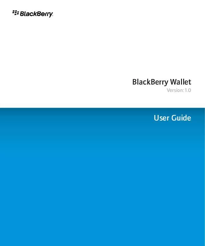 Mode d'emploi BLACKBERRY WALLET