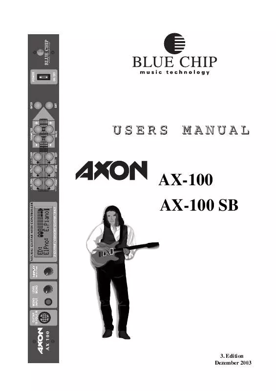 Mode d'emploi BLUE CHIP AXION AX-100 SB