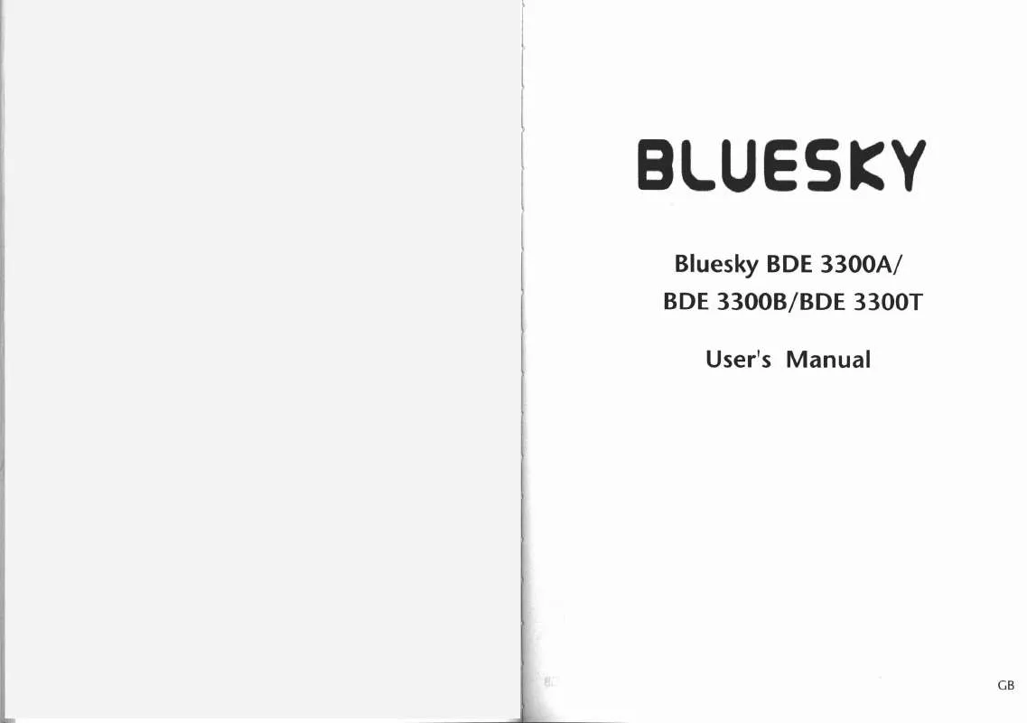 Mode d'emploi BLUESKY BDE 3300B