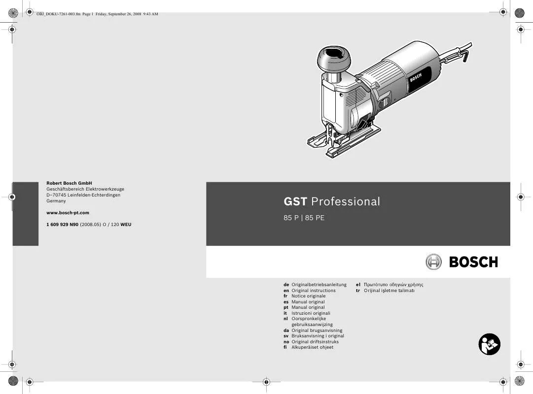 Mode d'emploi BOSCH GST 85P