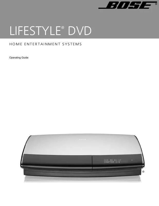 Mode d'emploi BOSE LIFESTYLE 38 III DVD HOME ENTERTAINMENT SYSTEM