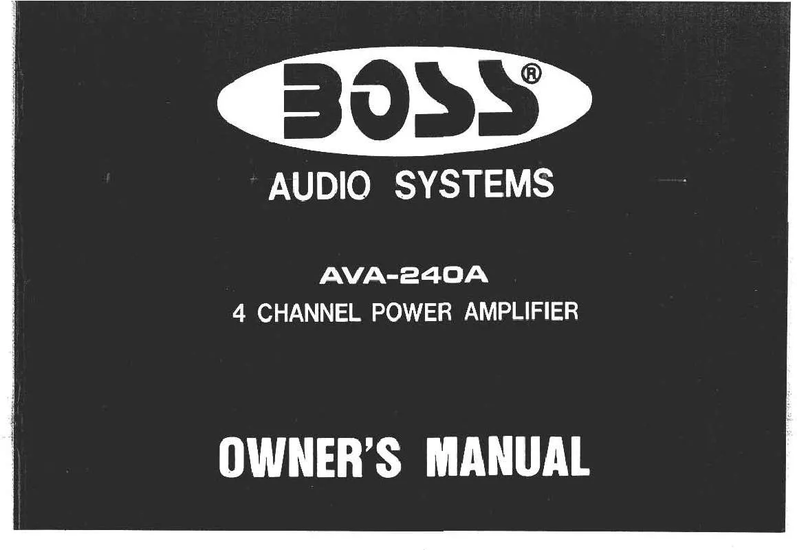 Mode d'emploi BOSS AVA 240A