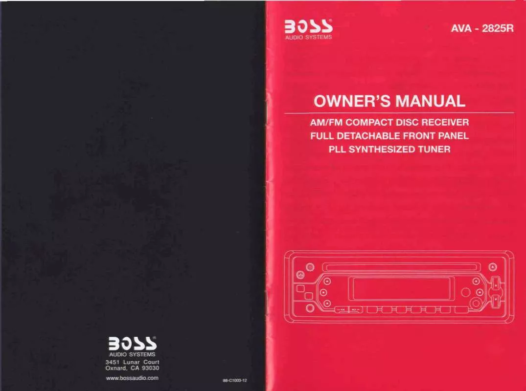 Mode d'emploi BOSS AVA-2825R