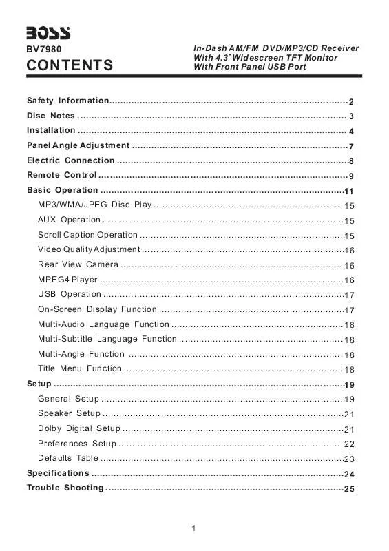 Mode d'emploi BOSS BV7980