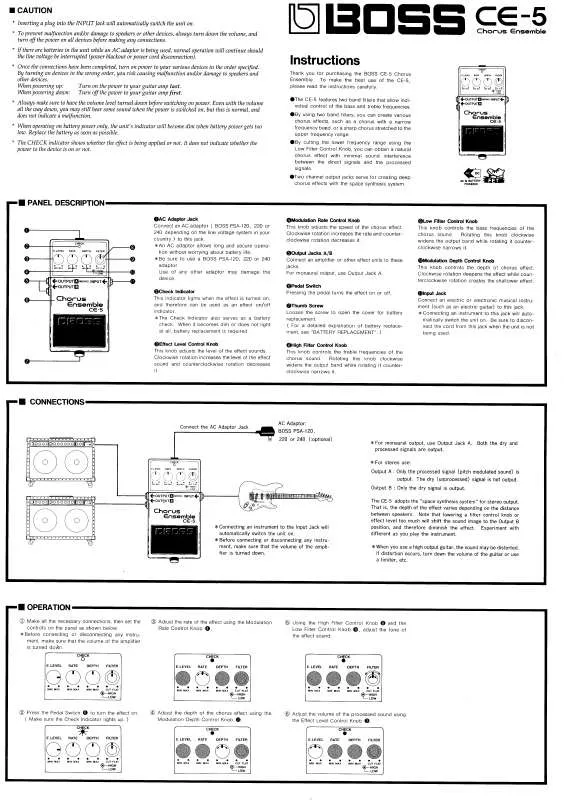 Mode d'emploi BOSS CE-5