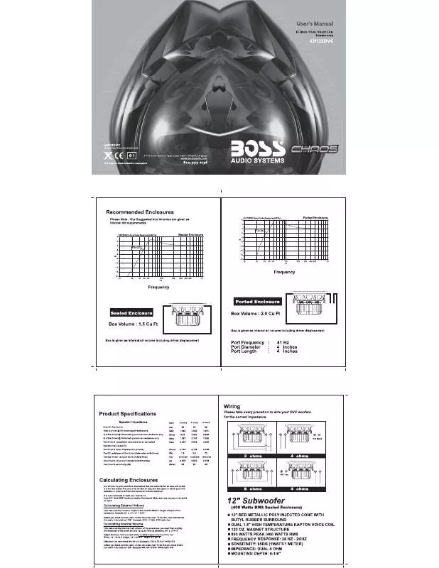 Mode d'emploi BOSS CH123DVC