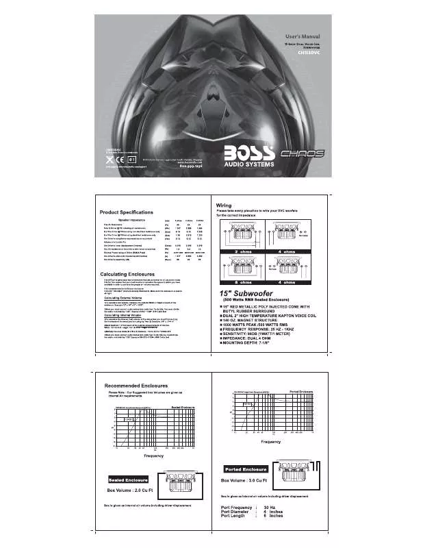 Mode d'emploi BOSS CH153DVC