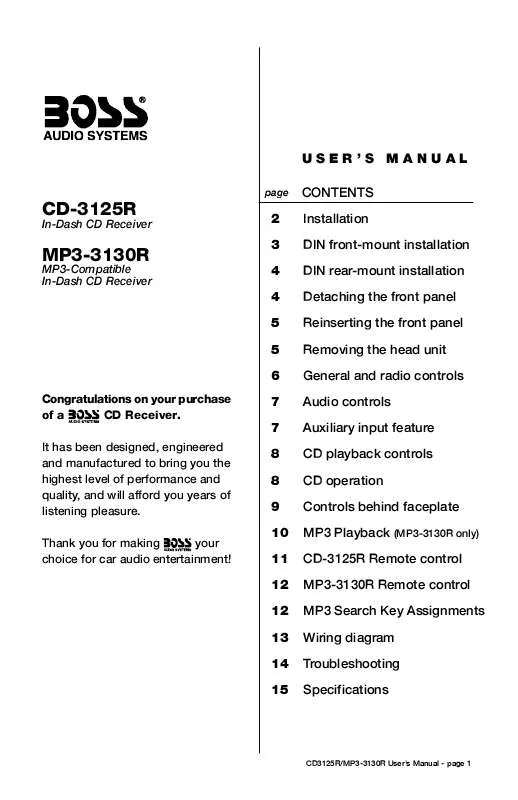 Mode d'emploi BOSS MP3-3130R