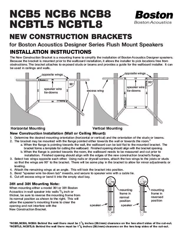 Mode d'emploi BOSTON ACOUSTICS 381