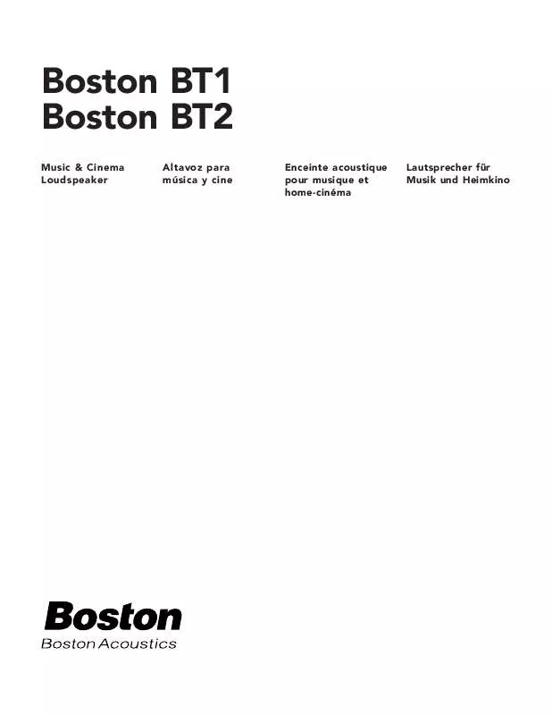 Mode d'emploi BOSTON ACOUSTICS BT2