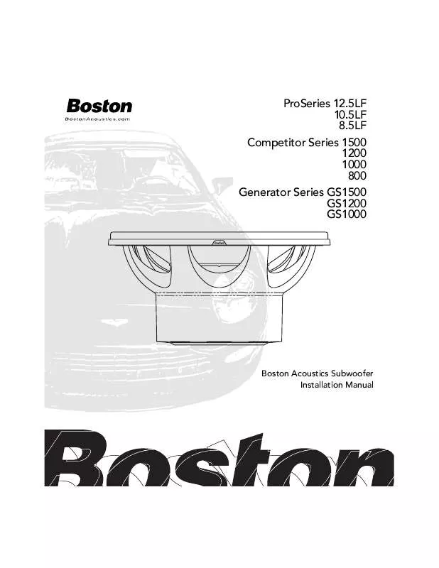 Mode d'emploi BOSTON ACOUSTICS C1200.2 2OHM 12 WOOFER