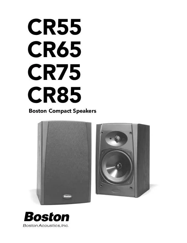 Mode d'emploi BOSTON ACOUSTICS CR85