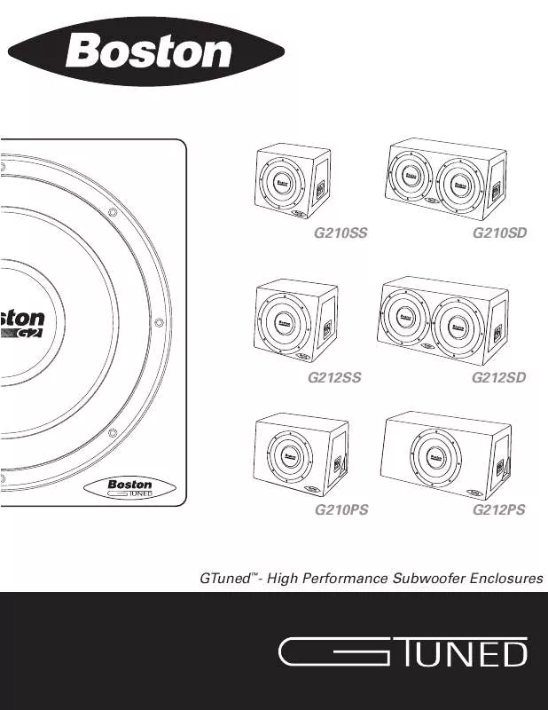 Mode d'emploi BOSTON ACOUSTICS G210PS