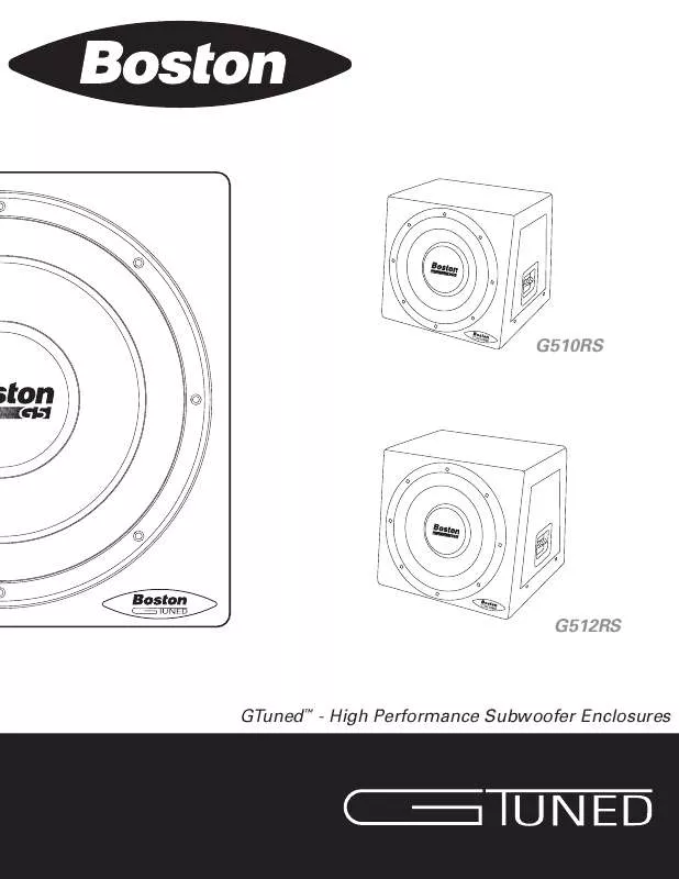 Mode d'emploi BOSTON ACOUSTICS G510RS