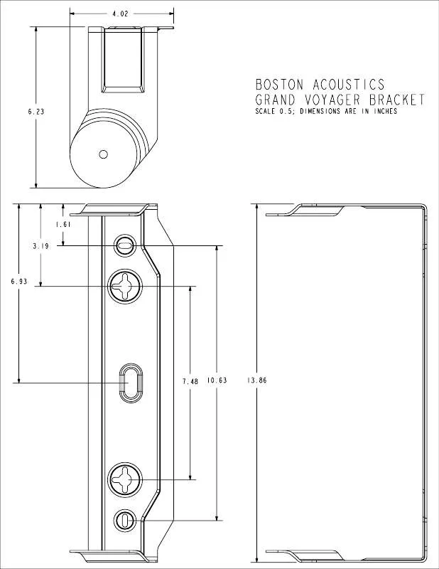 Mode d'emploi BOSTON ACOUSTICS GRAND VOYAGER BRACKET