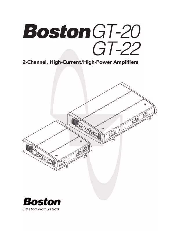 Mode d'emploi BOSTON ACOUSTICS GT22