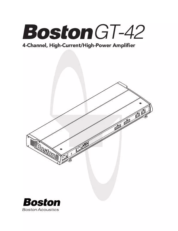 Mode d'emploi BOSTON ACOUSTICS GT42