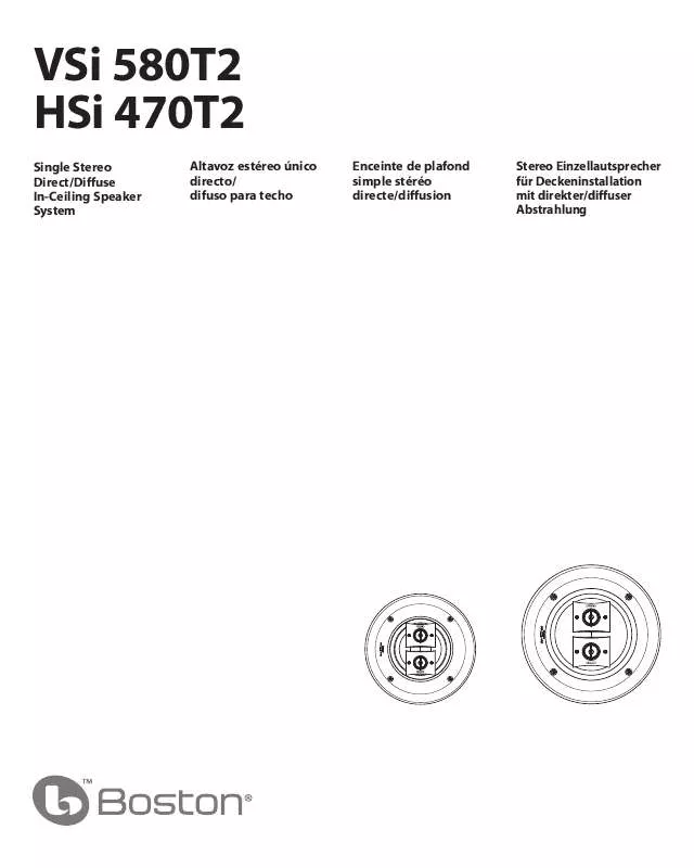 Mode d'emploi BOSTON ACOUSTICS HSI 470T2