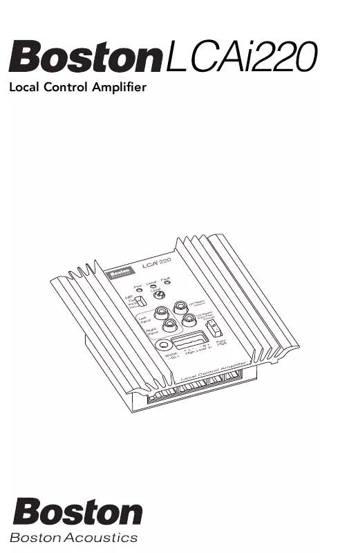 Mode d'emploi BOSTON ACOUSTICS LCAI220