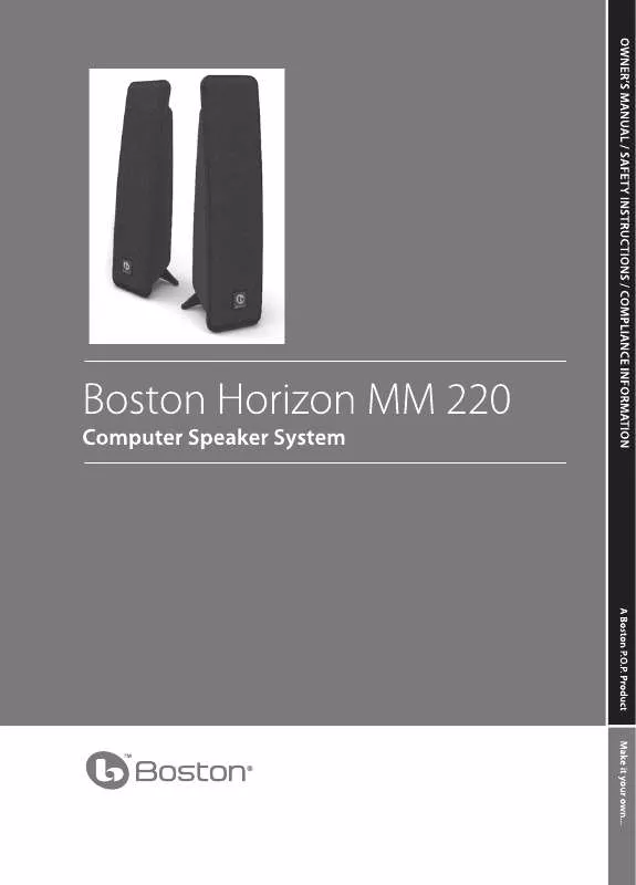 Mode d'emploi BOSTON ACOUSTICS MM 220
