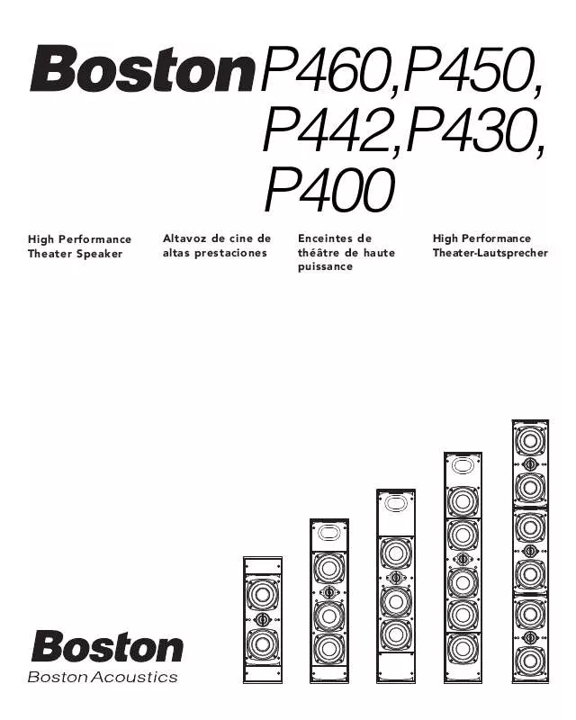 Mode d'emploi BOSTON ACOUSTICS P400