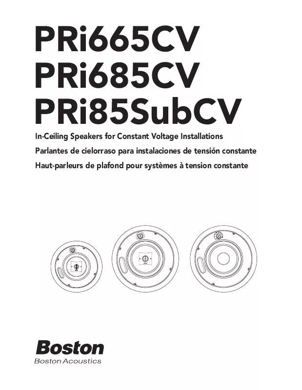 Mode d'emploi BOSTON ACOUSTICS PRI685CV