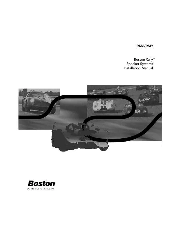 Mode d'emploi BOSTON ACOUSTICS RM6 COAX 6.5 WOOFER, 1 TWEETER