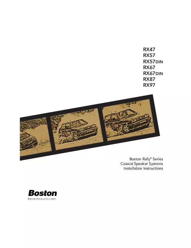 Mode d'emploi BOSTON ACOUSTICS RX47 COAX 4 WOOFER, 0.75 TWEETER