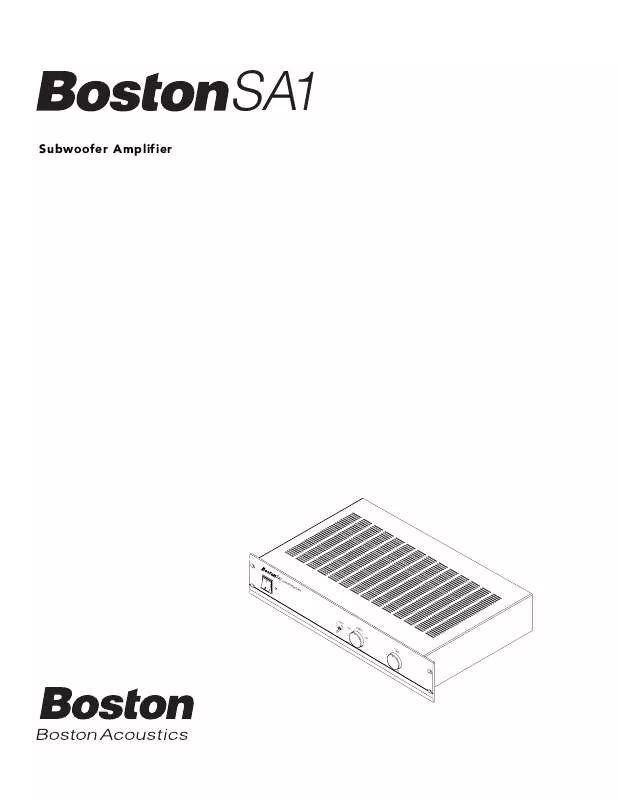 Mode d'emploi BOSTON ACOUSTICS SA1