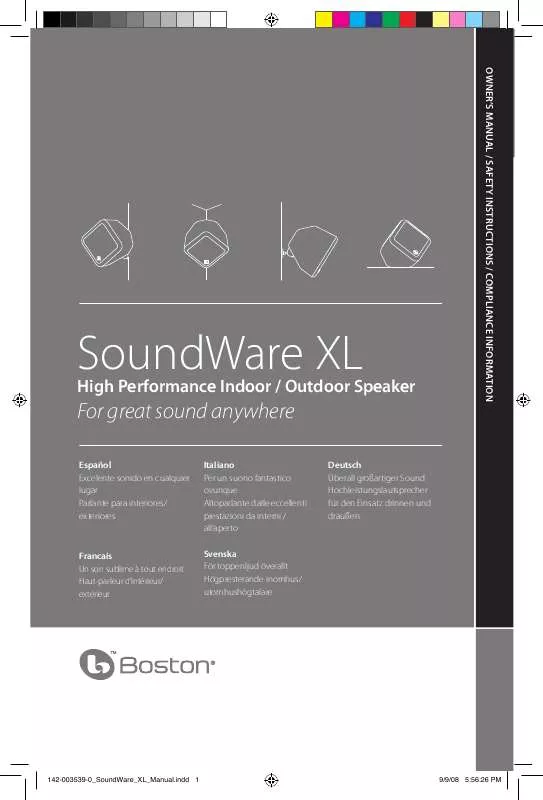 Mode d'emploi BOSTON ACOUSTICS SOUNDWARE XL