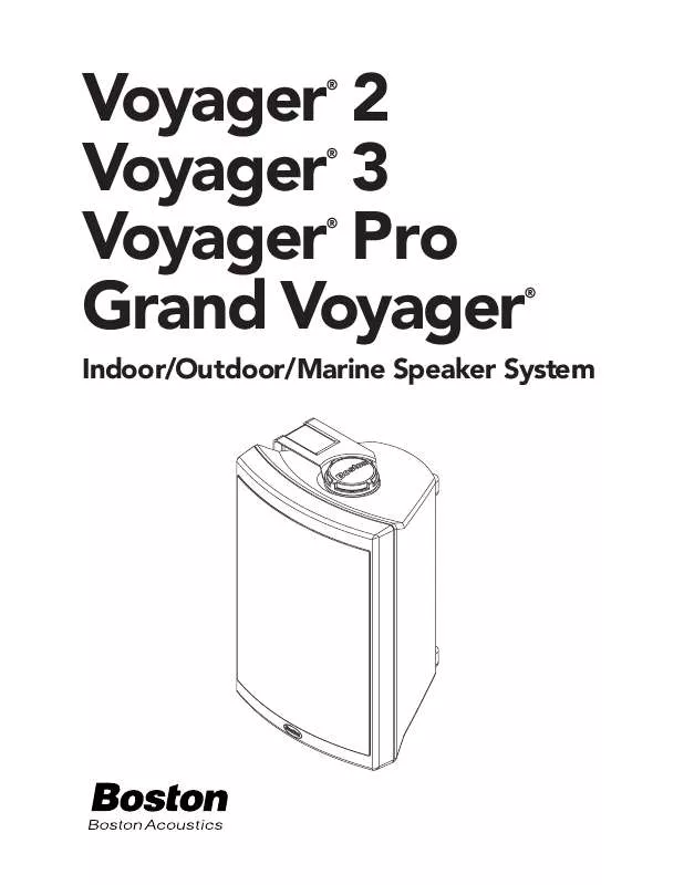 Mode d'emploi BOSTON ACOUSTICS VOYAGER GRAND