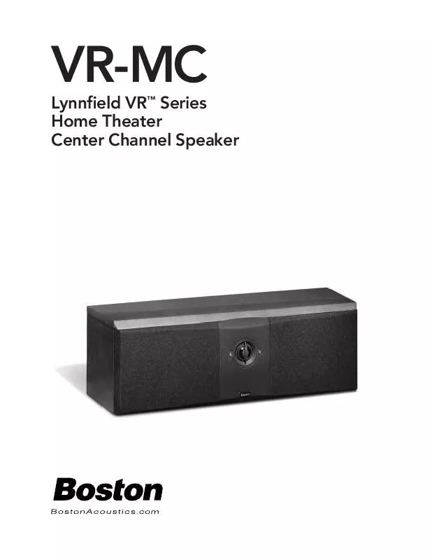 Mode d'emploi BOSTON ACOUSTICS VR-MC