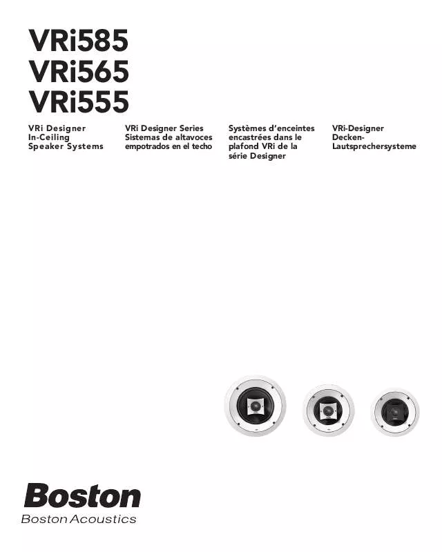 Mode d'emploi BOSTON ACOUSTICS VRI555