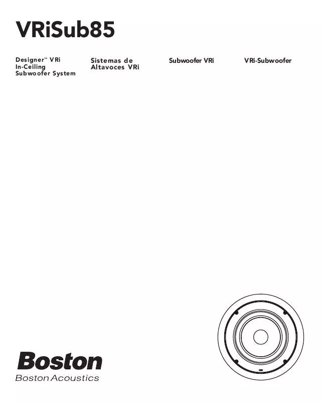 Mode d'emploi BOSTON ACOUSTICS VRISUB85