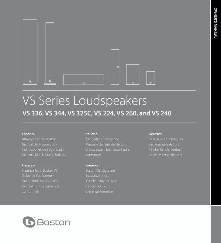 Mode d'emploi BOSTON ACOUSTICS VS 260