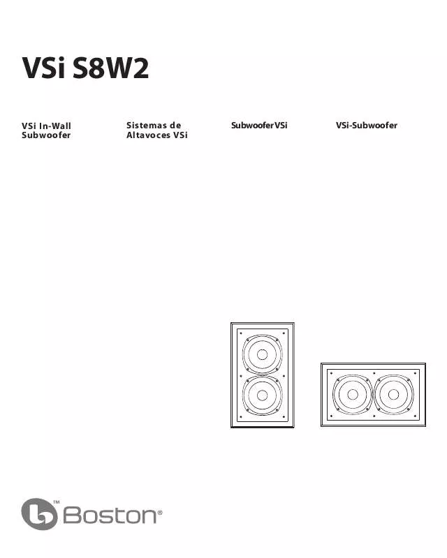 Mode d'emploi BOSTON ACOUSTICS VSI S8W2