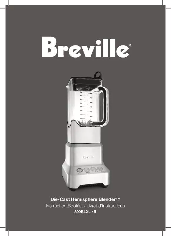 Mode d'emploi BREVILLE 800BLXL