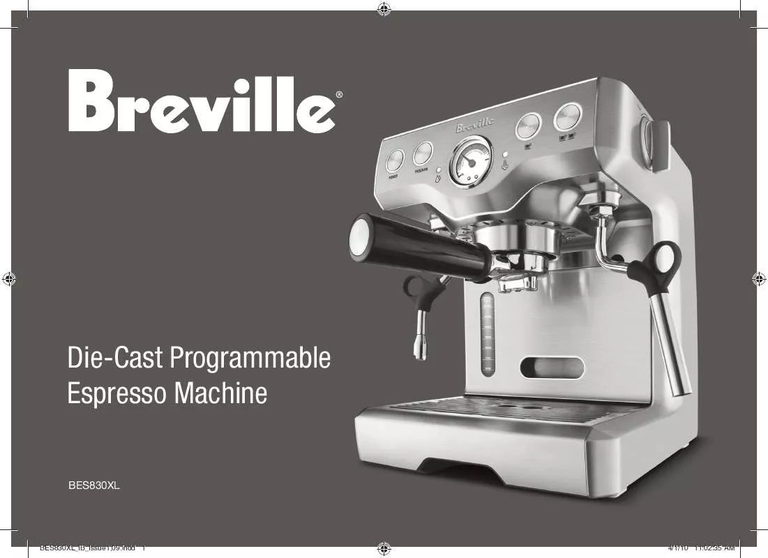 Mode d'emploi BREVILLE BES830XL