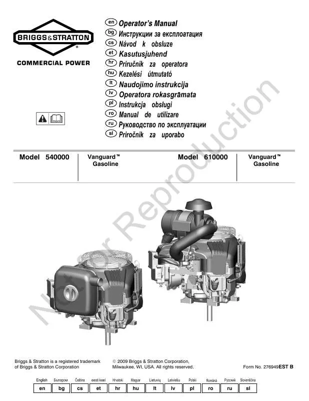 Mode d'emploi BRIGGS & STRATTON 542700