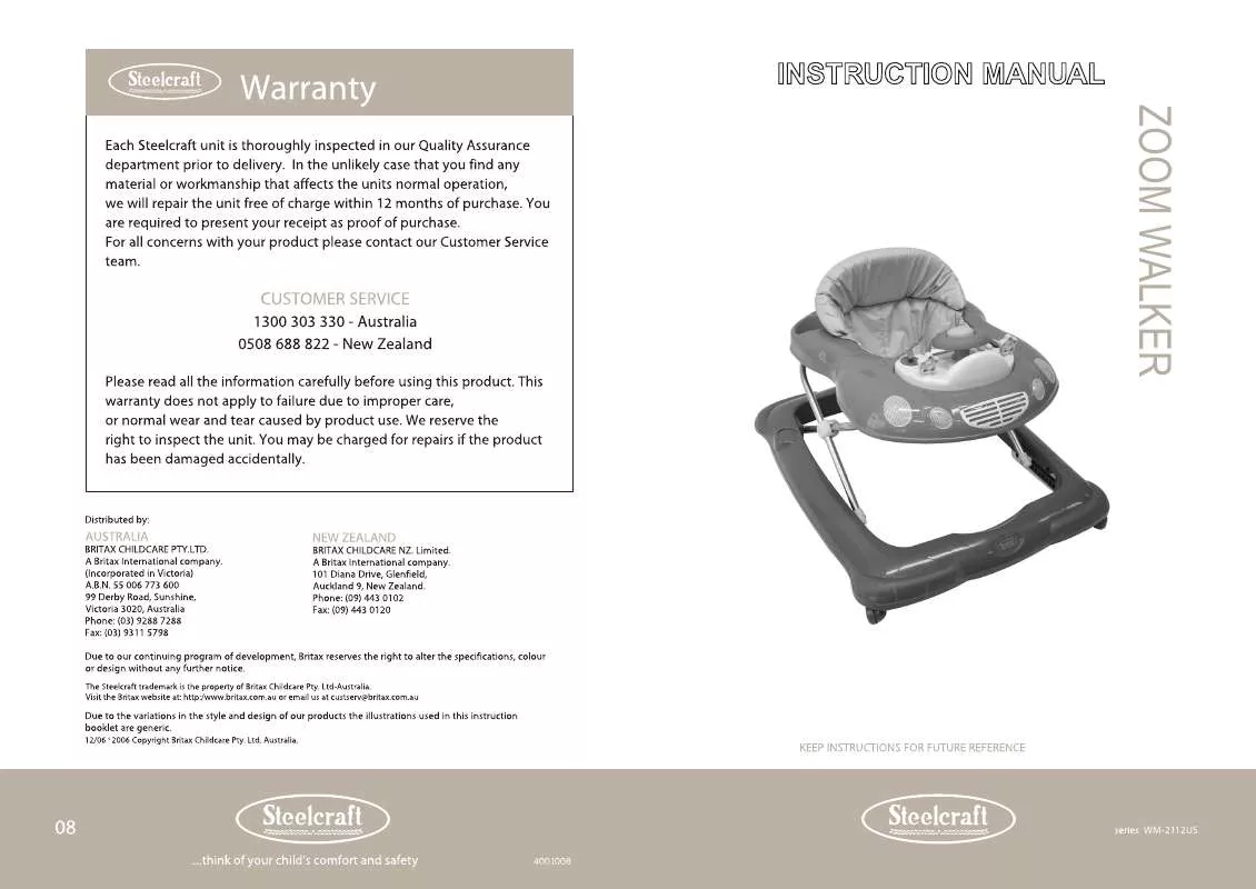 Mode d'emploi BRITAX ZOOM WALKER