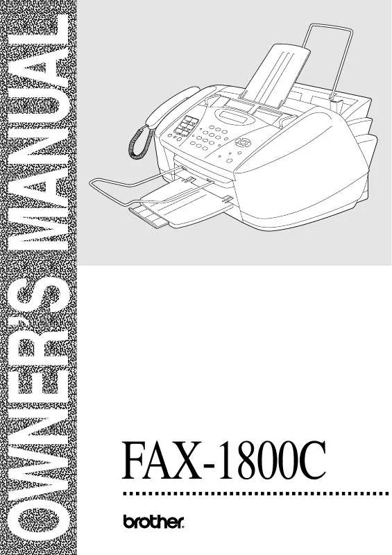 Mode d'emploi BROTHER FAX-1800C