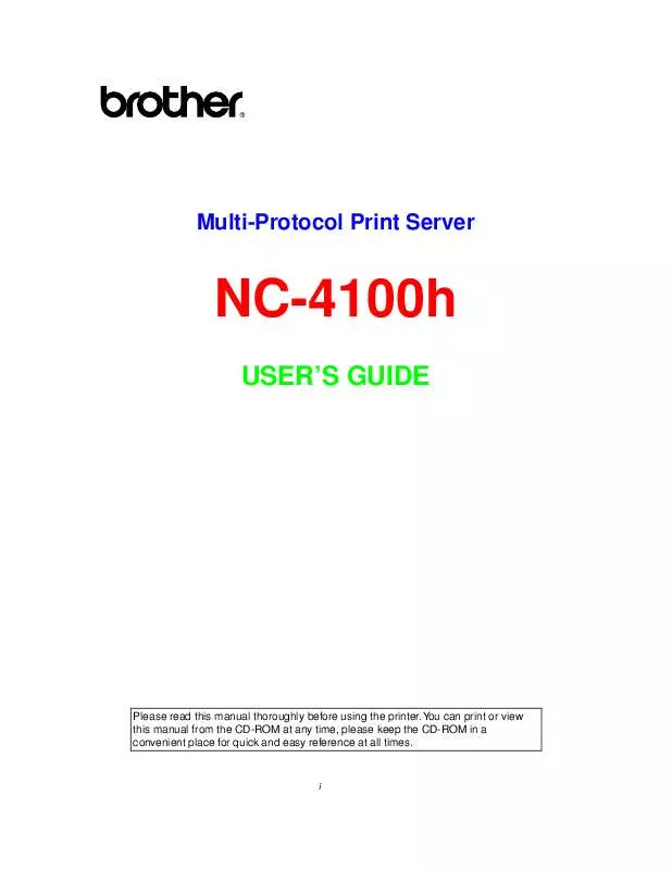 Mode d'emploi BROTHER HL-1650 NETWORK USER